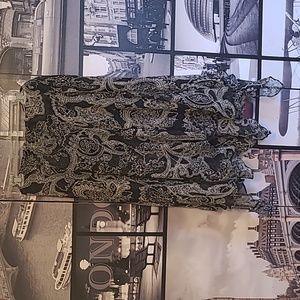 Lauren Ralph Lauren FAB Paisley Print Layered Silk Hankerchief Skirt Large,